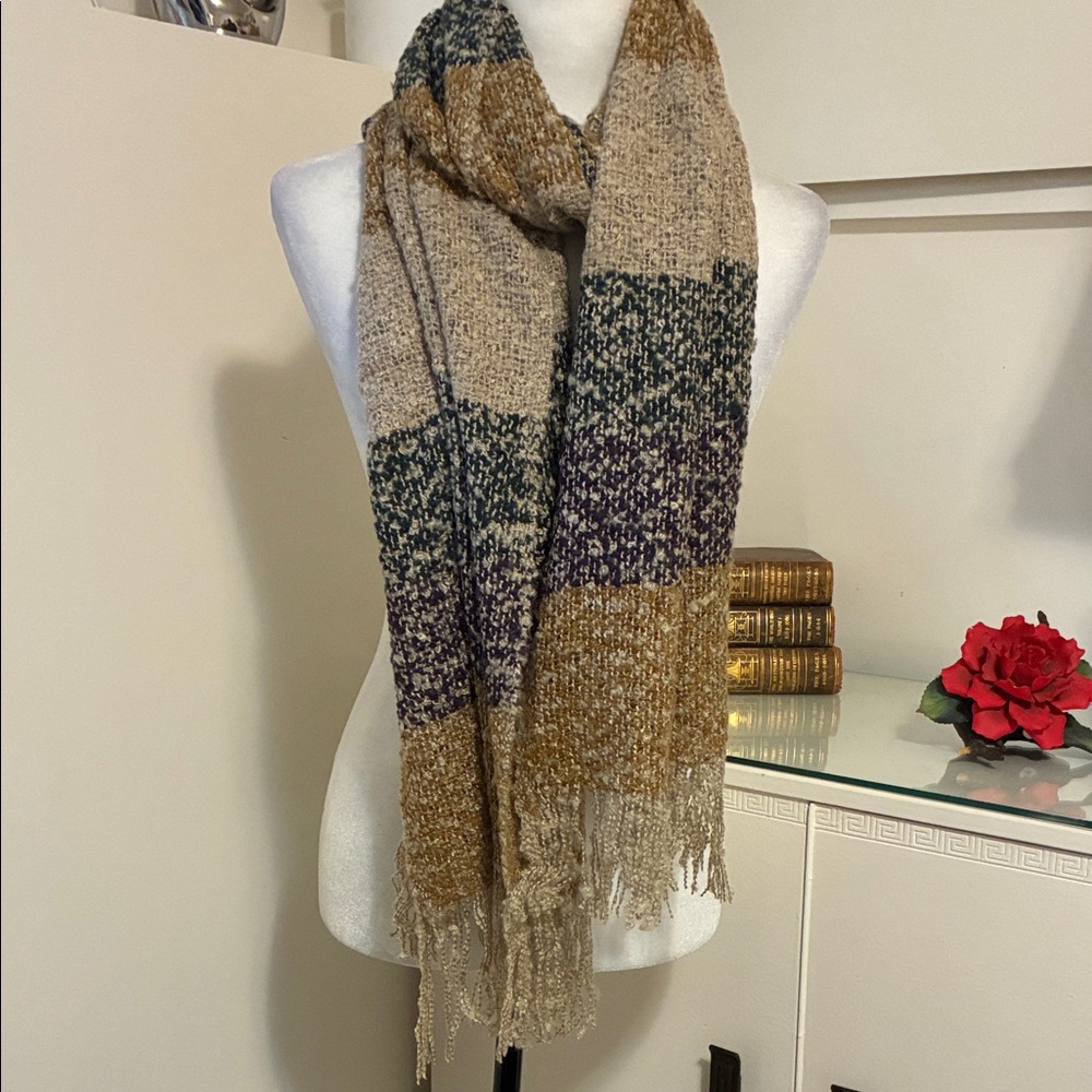 Cozy Multicolor Knit Scarf NWOT